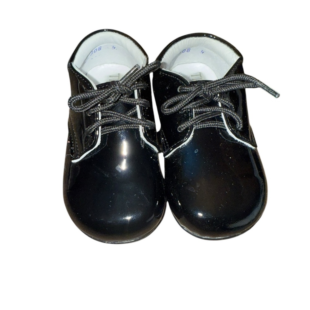 Tip Top Toddler Black Patent Dress Shoes Size 4 Ring Bearer Wedding Formal